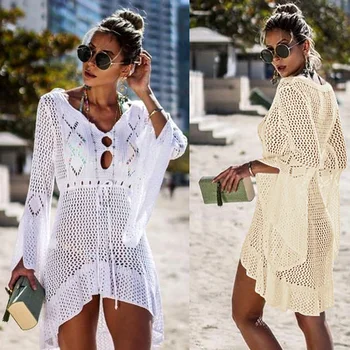 Zkcenier 2019 Crochet White Knitted Beach Cover Up Dress Tunic Long Pareos Bikinis Cover Ups Swim Cover Up Robe Plage Beachwear
Zkcenier 2019 Crochet White Knitted Beach Cover Up Dress Tunic Long Pareos Bikinis Cover Ups Swim Cover Up Robe Plage Beachwear