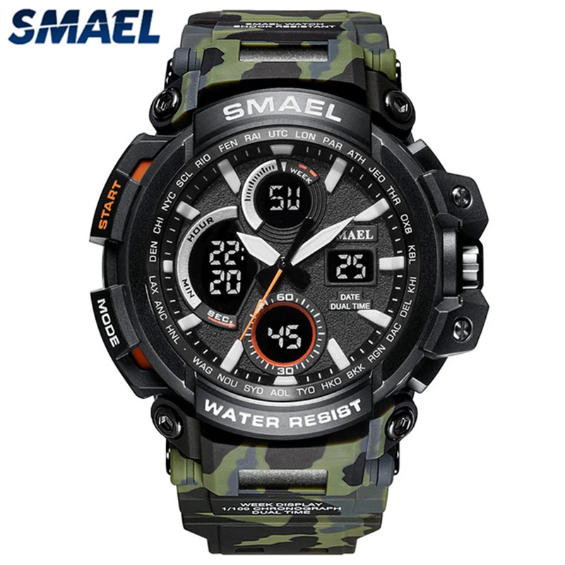 New Fashion SMAEL Brand Men Sport LED Digital Watch Camouflage Military Quartz Watches Mens Shock Casual Clock Relogio Masculino
New Fashion SMAEL Brand Men Sport LED Digital Watch Camouflage Military Quartz Watches Mens Shock Casual Clock Relogio Masculino