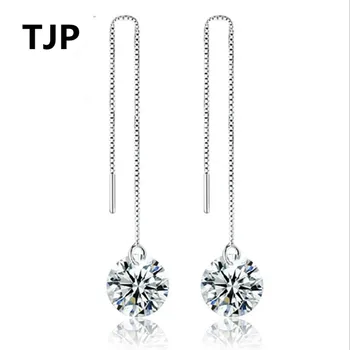 TJP Trendy Silver 925 Women Earrings Jewelry Tassel Charm Crystal Stones Earring Accessories For Girls Wedding Engagement Bijou
TJP Trendy Silver 925 Women Earrings Jewelry Tassel Charm Crystal Stones Earring Accessories For Girls Wedding Engagement Bijou