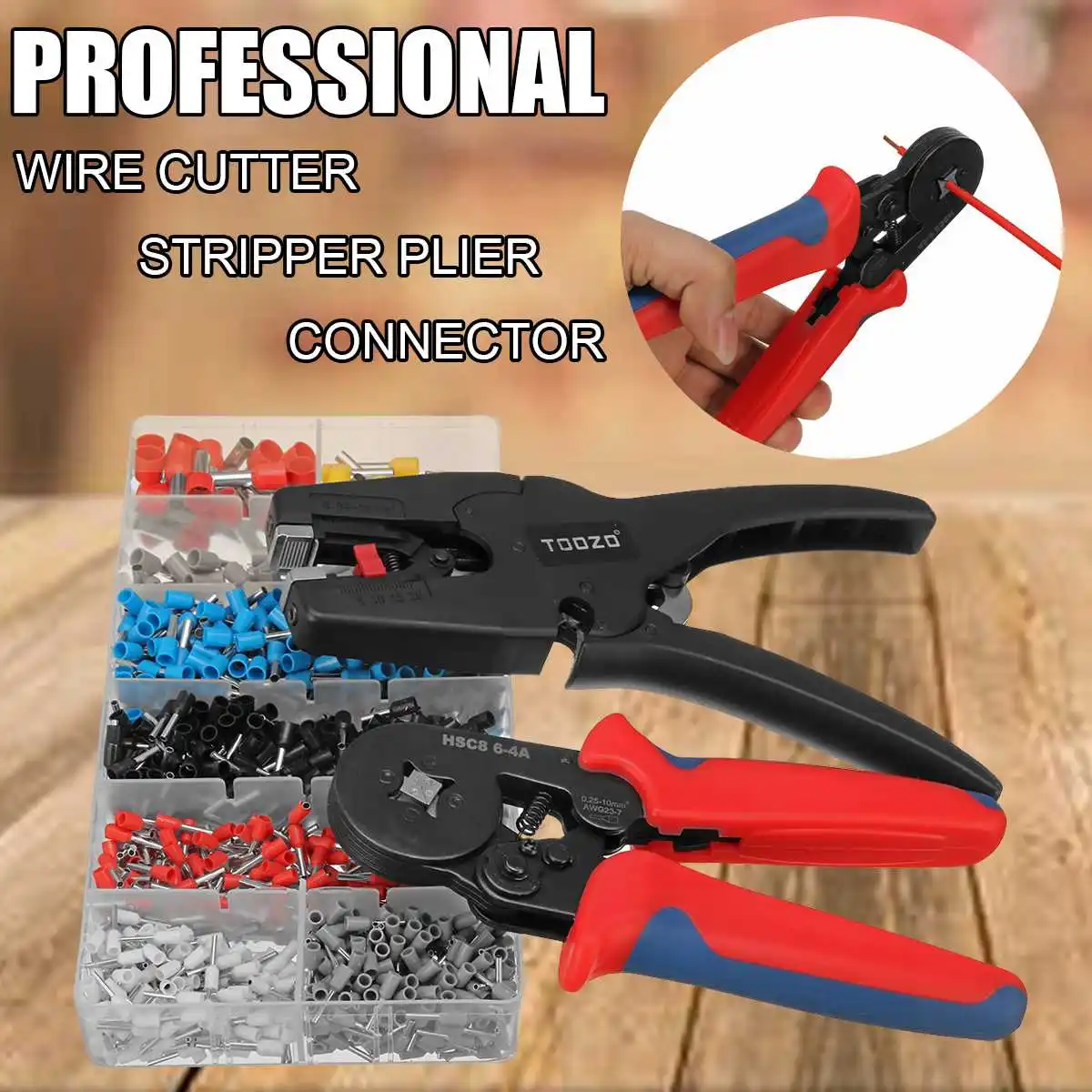 Professional Hand Crimping Stripper Plier Wire Cutter Insulation Automatic Wire Strippers 1200PCS Terminal Assortment Hand Tools
Professional Hand Crimping Stripper Plier Wire Cutter Insulation Automatic Wire Strippers 1200PCS Terminal Assortment Hand Tools