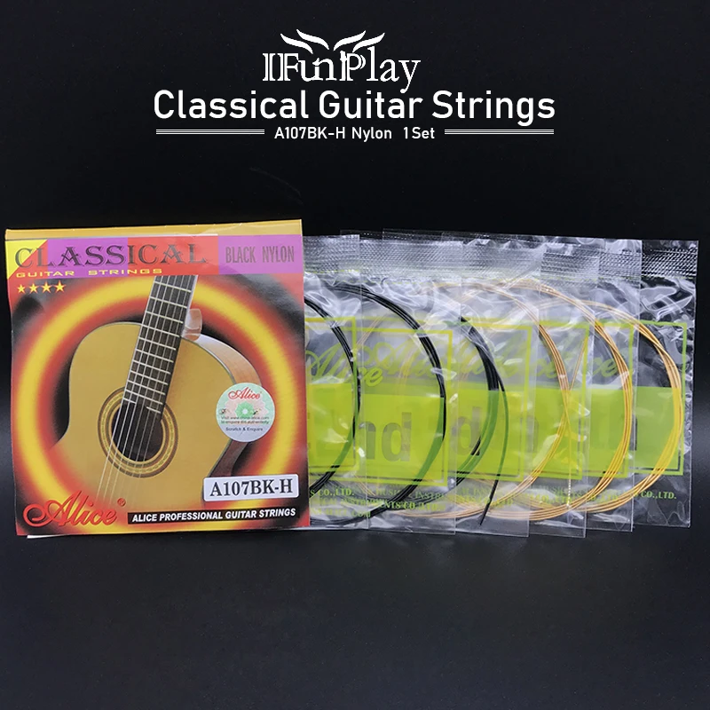 Alice A107BK Hard Tension Black Nylon Gold-Plated Copper Alloy Classical Guitar Strings 1-6 Strings for Classical Guitarra
Alice A107BK Hard Tension Black Nylon Gold-Plated Copper Alloy Classical Guitar Strings 1-6 Strings for Classical Guitarra