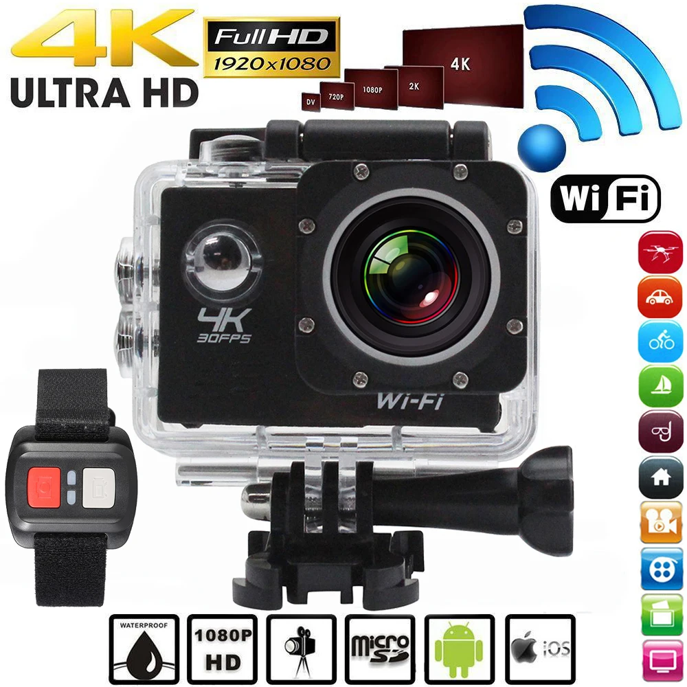 Andoer 2.0" LCD Wifi Action Camera 4X Zoom 4K 30fps 1080P 60fps 16MP Waterproof Sports Camera Camcorder w/Remote Controller
Andoer 2.0" LCD Wifi Action Camera 4X Zoom 4K 30fps 1080P 60fps 16MP Waterproof Sports Camera Camcorder w/Remote Controller