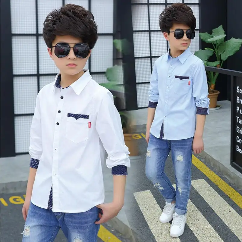 4-13 Years Kids Clothes Spring Fall School Boys Cotton Blouses Kids Boys Long Sleeve Turn-down Collar Shirts Child Shirt JW3520
4-13 Years Kids Clothes Spring Fall School Boys Cotton Blouses Kids Boys Long Sleeve Turn-down Collar Shirts Child Shirt JW3520