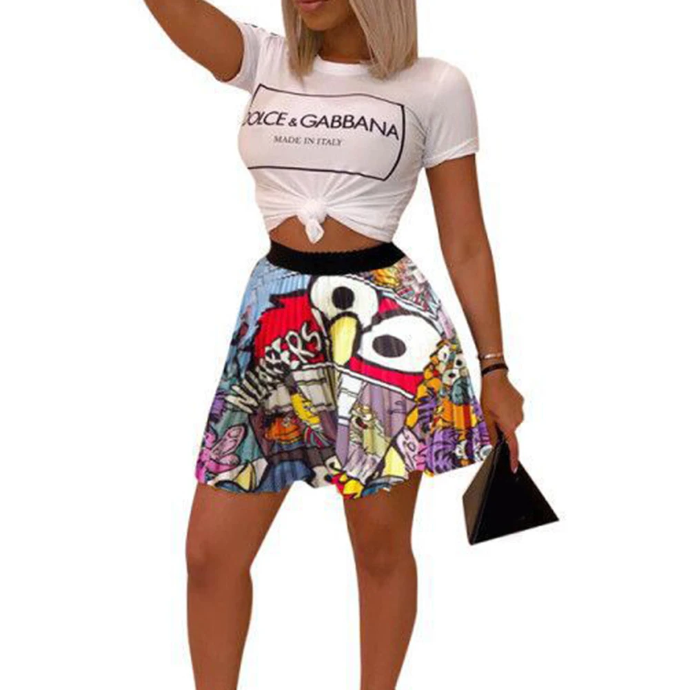 Women Summer Vintage Skirt Printed High Waist Pleated Skirt Above Knee Mini Skirt A-Line Harajuke Sexy Pleated Skirts Punk Style
Women Summer Vintage Skirt Printed High Waist Pleated Skirt Above Knee Mini Skirt A-Line Harajuke Sexy Pleated Skirts Punk Style
