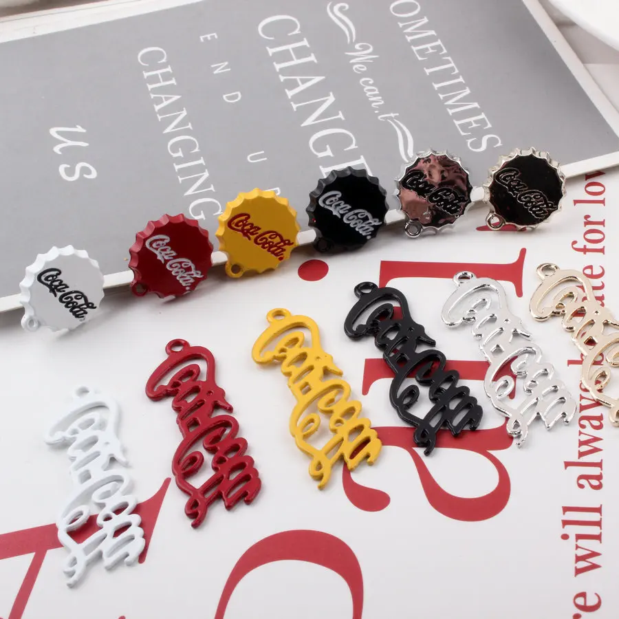 10PCS Trendy Candy Colors Paint Pendant Cola Bottle Cap And Word Zinc Alloy Charm Jewelry Accessories For DIY Earring Bracelet
10PCS Trendy Candy Colors Paint Pendant Cola Bottle Cap And Word Zinc Alloy Charm Jewelry Accessories For DIY Earring Bracelet
