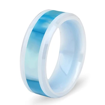 Men Women Jewelry white Ceramic rings with blue Shell fashion brand wedding jewelry high quality engagement fingers ring
Men Women Jewelry white Ceramic rings with blue Shell fashion brand wedding jewelry high quality engagement fingers ring