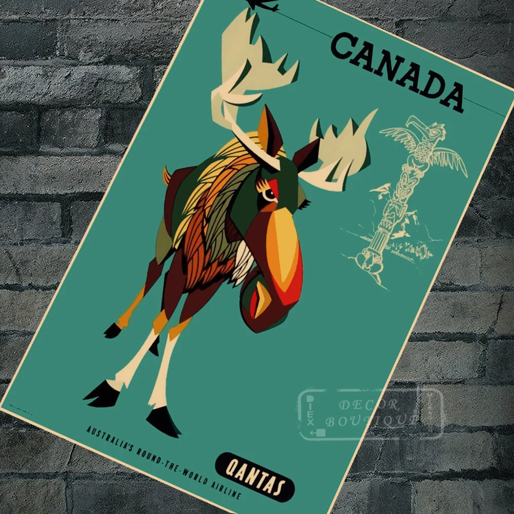 Qantas Canada World Travel Classic Wall Sticker Canvas Paintings Decorative Vintage Poster Home Bar Decor Gift
Qantas Canada World Travel Classic Wall Sticker Canvas Paintings Decorative Vintage Poster Home Bar Decor Gift
