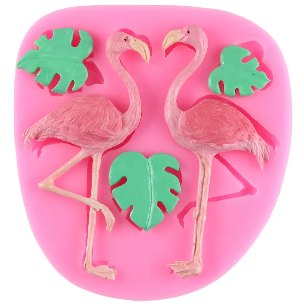 

Flamingo Tropical Leaves Bird Silicone Mold Turtle Leaf Fondant Mold Baby Birthday Cake Decorating Tools Chocolate Gumpaste Mold