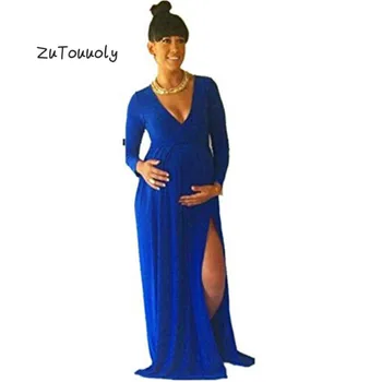 Royal Blue Pregnant Woman Evening Dress For Baby Shower Deep V Neck Long Sleeves Prom Dresses With Slits Cheap Formal Evening
Royal Blue Pregnant Woman Evening Dress For Baby Shower Deep V Neck Long Sleeves Prom Dresses With Slits Cheap Formal Evening