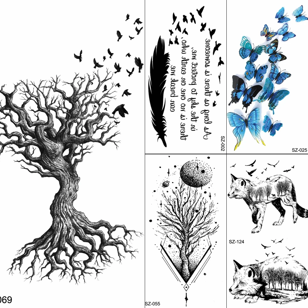 Women Ankle Tattoos Temporary Tree Branch Birds Body Arm Fake Tattoo Stickers Men Root Creative Water Transfer Tatoos Supplies
Women Ankle Tattoos Temporary Tree Branch Birds Body Arm Fake Tattoo Stickers Men Root Creative Water Transfer Tatoos Supplies