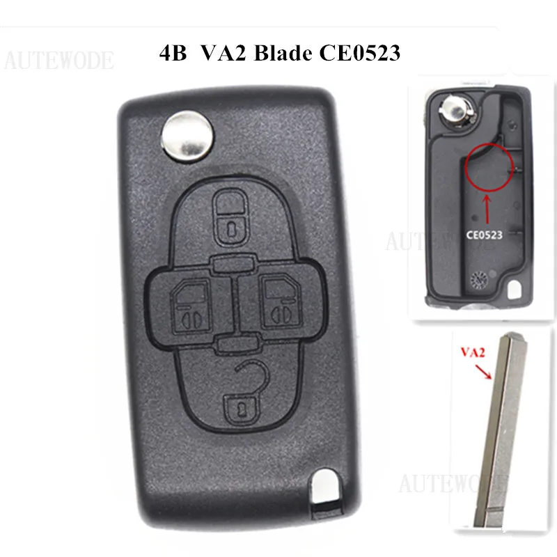 AUTEWODE автомобильный Корпус ключа для Peugeot 207 307 308 407 607 807 Citroen C2 C3 C4 C5 C6 чехол ключей fob