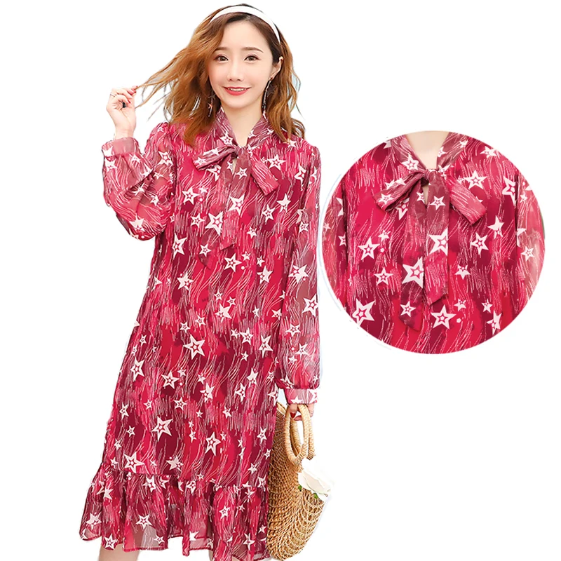 Sweet Printed Star Pregnant women Dress Long Sleeve Chiffon Maternity Dresses Clothes for Pregnant women Spring Pregnancy Dress
Sweet Printed Star Pregnant women Dress Long Sleeve Chiffon Maternity Dresses Clothes for Pregnant women Spring Pregnancy Dress