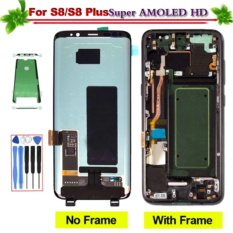 Super Amoled for Samsung Galaxy S8 G950 G950F S8 plus G955 G955F LCD Display With Frame Touch Screen Digitizer Replacement
Super Amoled for Samsung Galaxy S8 G950 G950F S8 plus G955 G955F LCD Display With Frame Touch Screen Digitizer Replacement