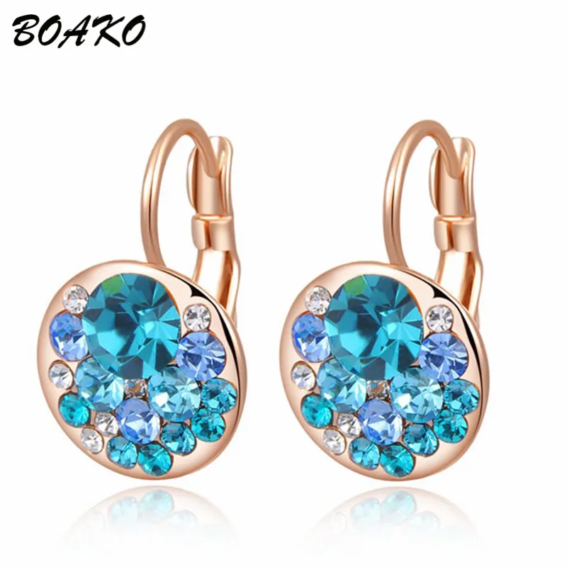 BOAKO Blue Crystal Stud Earrings for Women Round Cubic Zircon Earings Fashion Jewelry Vintage Double Wedding Earring Brincos
BOAKO Blue Crystal Stud Earrings for Women Round Cubic Zircon Earings Fashion Jewelry Vintage Double Wedding Earring Brincos