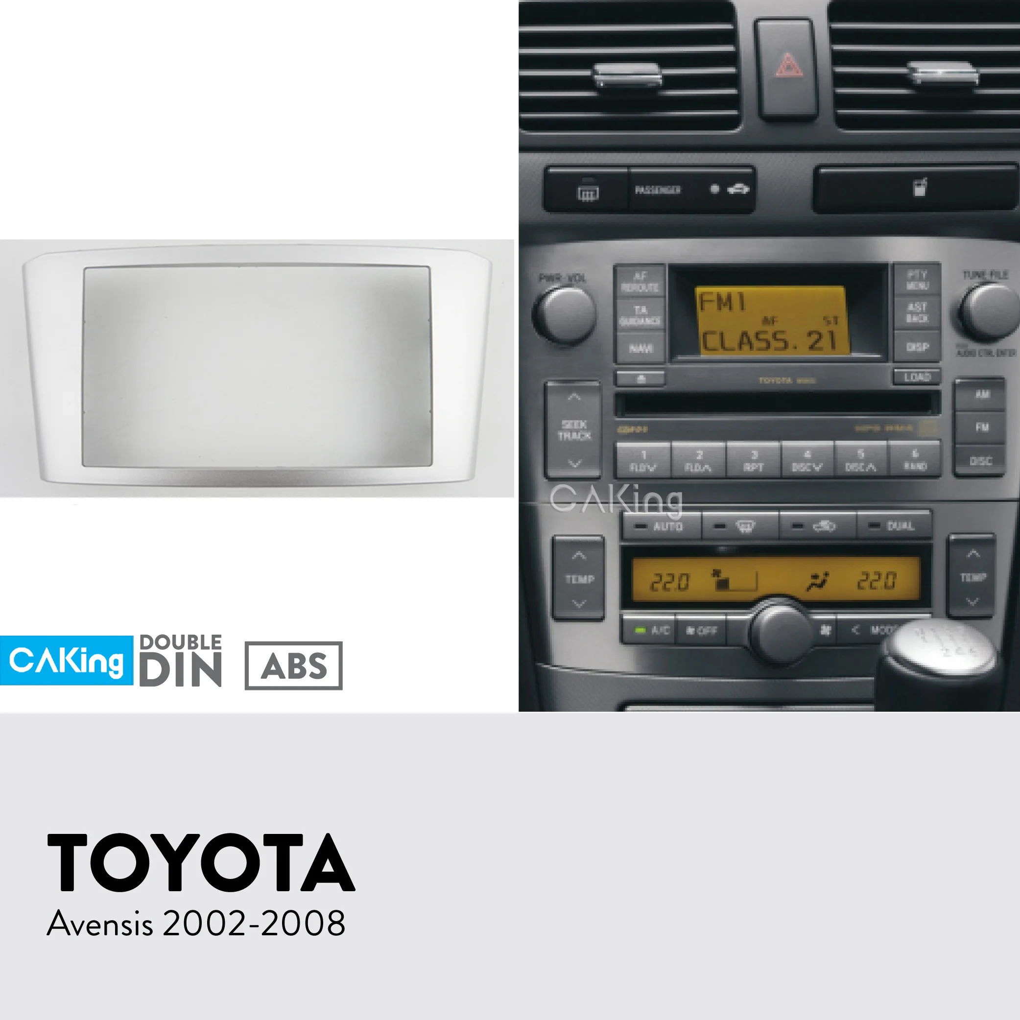 Car Fascia Radio Panel for Toyota Avensis 2002-2008 (Silver) Dash Kit Install Facia Plate Adapter Console Bezel Adapter Cover
Car Fascia Radio Panel for Toyota Avensis 2002-2008 (Silver) Dash Kit Install Facia Plate Adapter Console Bezel Adapter Cover