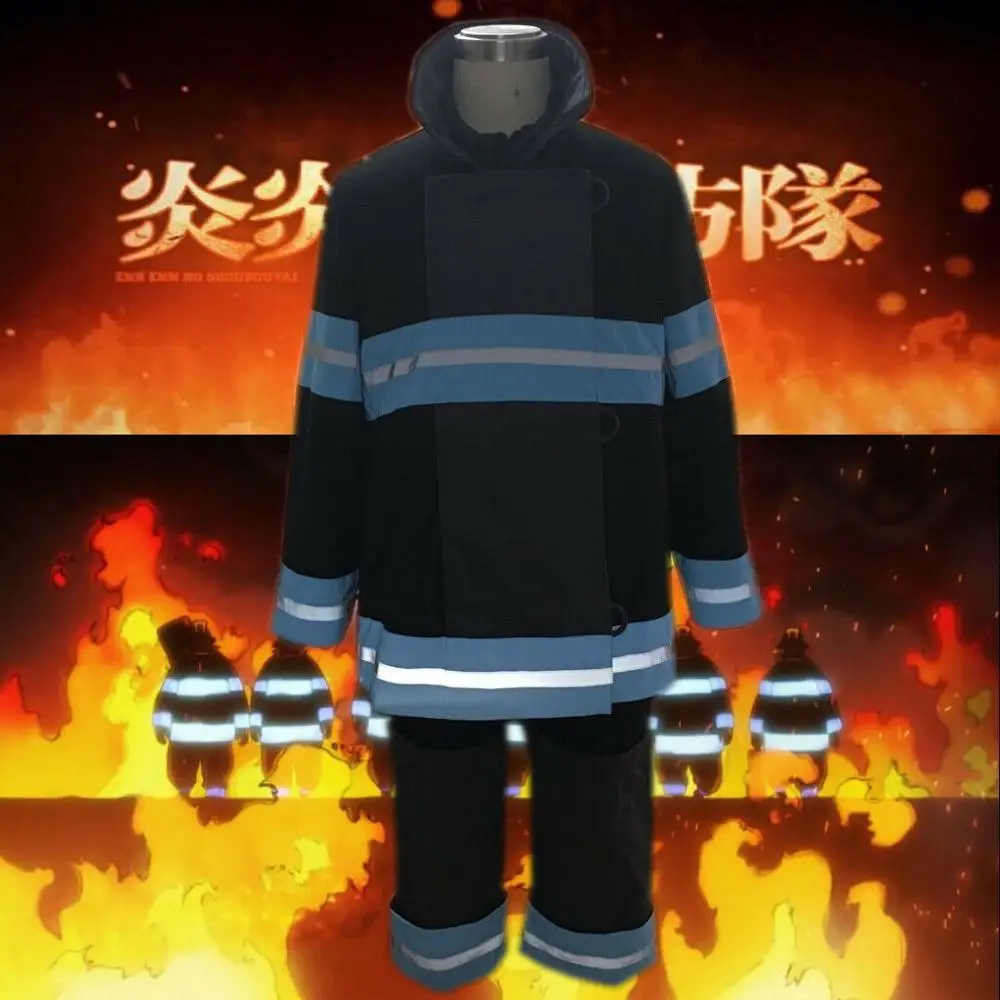 Anime Enn Enn No Shouboutai Fire Force Cosplay Costume Fire soldier 8 Gloves helmet Hat Uniform Set Halloween Coat pants Outfit
Anime Enn Enn No Shouboutai Fire Force Cosplay Costume Fire soldier 8 Gloves helmet Hat Uniform Set Halloween Coat pants Outfit