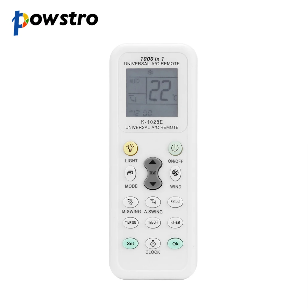 Powstro Universal K-1028E 1000 In 1 A / C Remote Control For Air Conditioner Cooler LCD Backlight Remote Smart Control
Powstro Universal K-1028E 1000 In 1 A / C Remote Control For Air Conditioner Cooler LCD Backlight Remote Smart Control