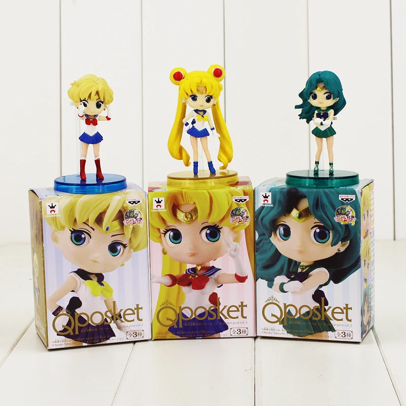 3 шт./лот Матросская игрушка 8 5 см Sailor Moon Tsukino Usagi Tenoh Haruka Uranus Kaiou Michiru Neptune Q posket|model