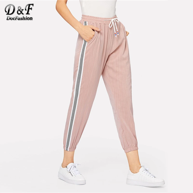 Dotfashion Pink Striped Side Drawstring Waist Pants Women 2019 Casual Joggers Sweatpants Spring Streetwear Korean Style Trousers
Dotfashion Pink Striped Side Drawstring Waist Pants Women 2019 Casual Joggers Sweatpants Spring Streetwear Korean Style Trousers