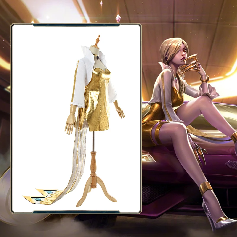 Anime! Game LOL KDA K/DA Girl Team Evelynn Golden Battle Suit Dress Uniform Cosplay Costume For Women Halloween Free Shipping
Anime! Game LOL KDA K/DA Girl Team Evelynn Golden Battle Suit Dress Uniform Cosplay Costume For Women Halloween Free Shipping