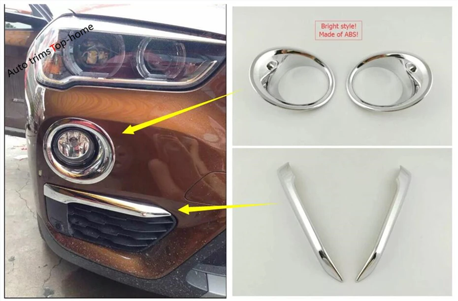 Yimaautotrims Front Fog Lights Ring / Lamp Eyelid Eyebrow / Rear Foglight Cover Trim ABS Exterior Fit For BMW X1 F48 2016 - 2019
Yimaautotrims Front Fog Lights Ring / Lamp Eyelid Eyebrow / Rear Foglight Cover Trim ABS Exterior Fit For BMW X1 F48 2016 - 2019