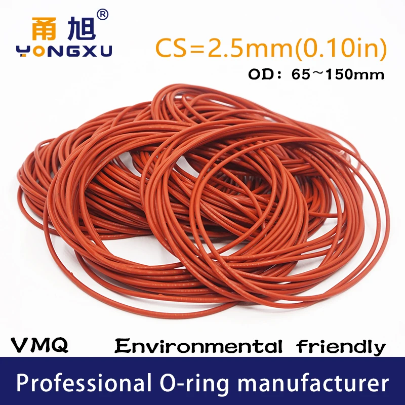 2PC Red Silicon O-ring Silicone/VMQ 2.5mm Thickness OD 60/75/150mm O Ring Seal Rubber VMQ Gasket Rings Strip Waterproof Washer
2PC Red Silicon O-ring Silicone/VMQ 2.5mm Thickness OD 60/75/150mm O Ring Seal Rubber VMQ Gasket Rings Strip Waterproof Washer