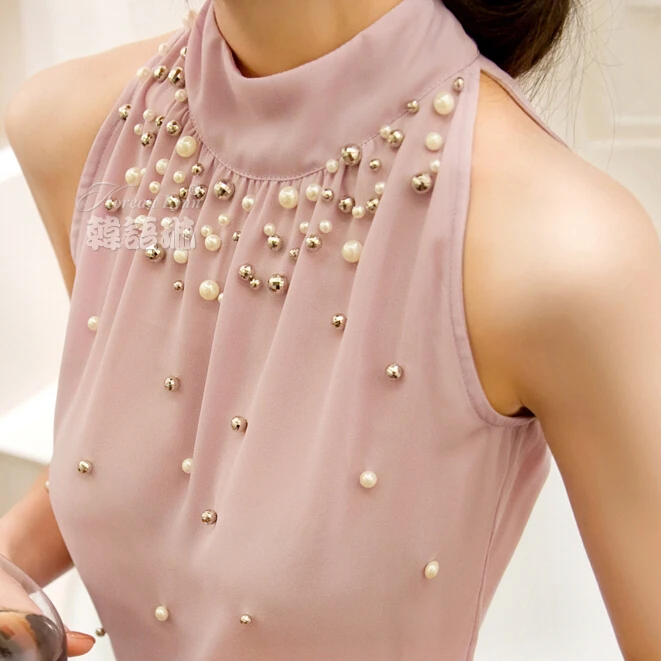 Strapless New Sexy Summer Women Beading Chiffon Blouse Fashion Sleeveless Women Turtleneck Halter Chiffon Shirt Women Pink Tops
Strapless New Sexy Summer Women Beading Chiffon Blouse Fashion Sleeveless Women Turtleneck Halter Chiffon Shirt Women Pink Tops