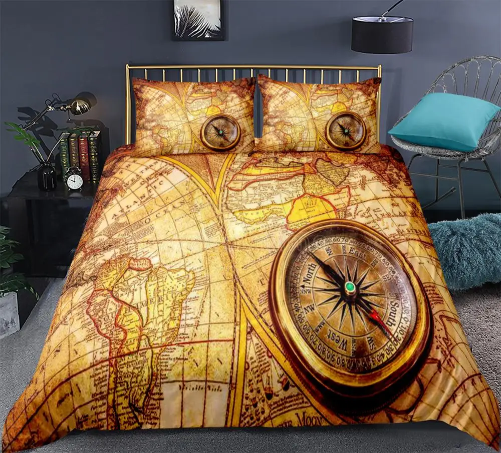 World Map Bedding Set Compass Duvet Cover Set Vintage Style Queen Gold bedclothes with pillowcase for teen boyHome Textiles King
World Map Bedding Set Compass Duvet Cover Set Vintage Style Queen Gold bedclothes with pillowcase for teen boyHome Textiles King