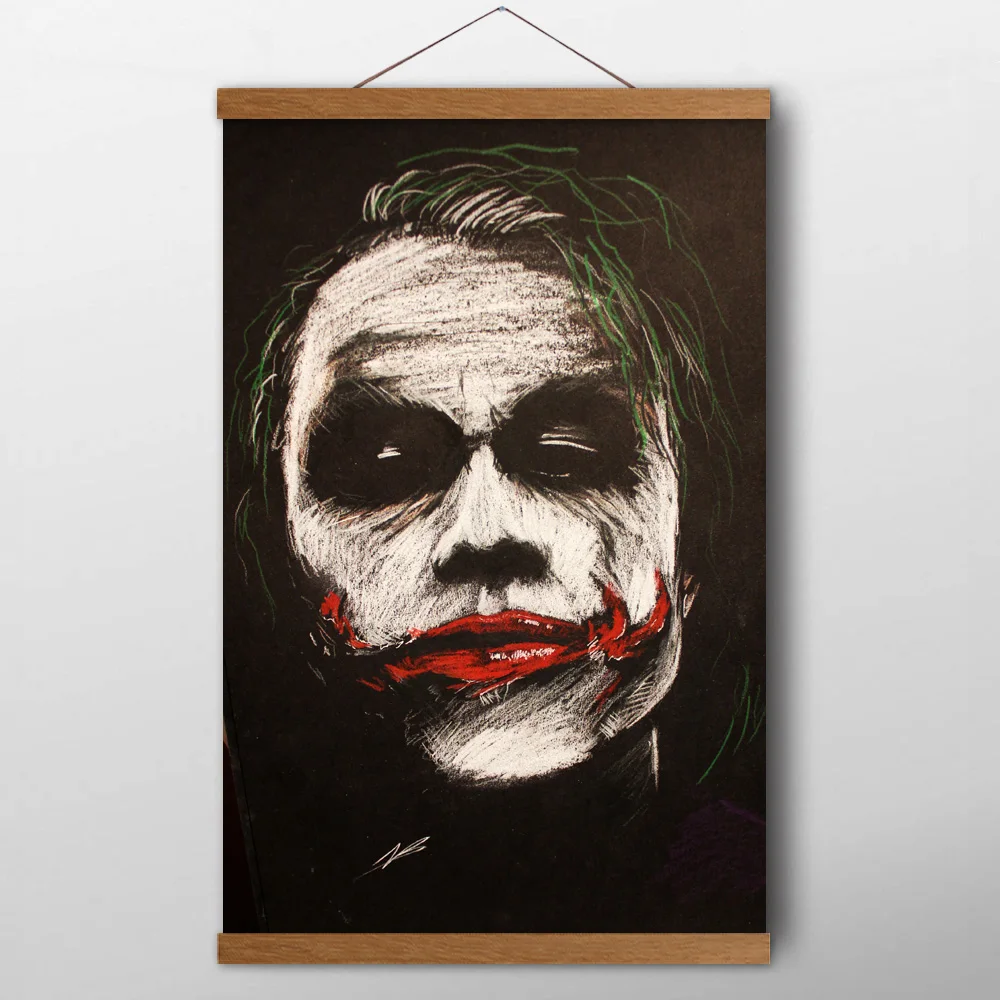 The Joker Actor Heath Ledge Wall Art Canvas Poster and Prints Solid Wood Scrolls Paintings For Living Room Decor 
The Joker Actor Heath Ledge Wall Art Canvas Poster and Prints Solid Wood Scrolls Paintings For Living Room Decor