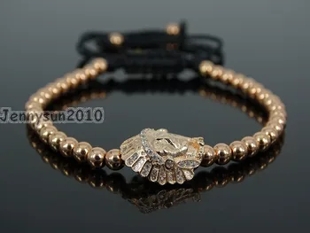 Indian Chief Head Clear Zircon Rhinestones Adjustable Macrame Yoga Handmade Bracelet Rose Unisex 5Strands / Pack
Indian Chief Head Clear Zircon Rhinestones Adjustable Macrame Yoga Handmade Bracelet Rose Unisex 5Strands / Pack