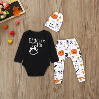 Cute 3PCS Halloween Clothes Baby Boys Girls Long Sleeve O-neck Letter Print Romper+Long Pants+Hat Halloween Outfit Set 6-24M
Cute 3PCS Halloween Clothes Baby Boys Girls Long Sleeve O-neck Letter Print Romper+Long Pants+Hat Halloween Outfit Set 6-24M