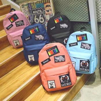 New Oxford Cloth Backpack Women Girls Traveling School Students Sathel Backpacks Korean Badges Decor Bag Popular
New Oxford Cloth Backpack Women Girls Traveling School Students Sathel Backpacks Korean Badges Decor Bag Popular