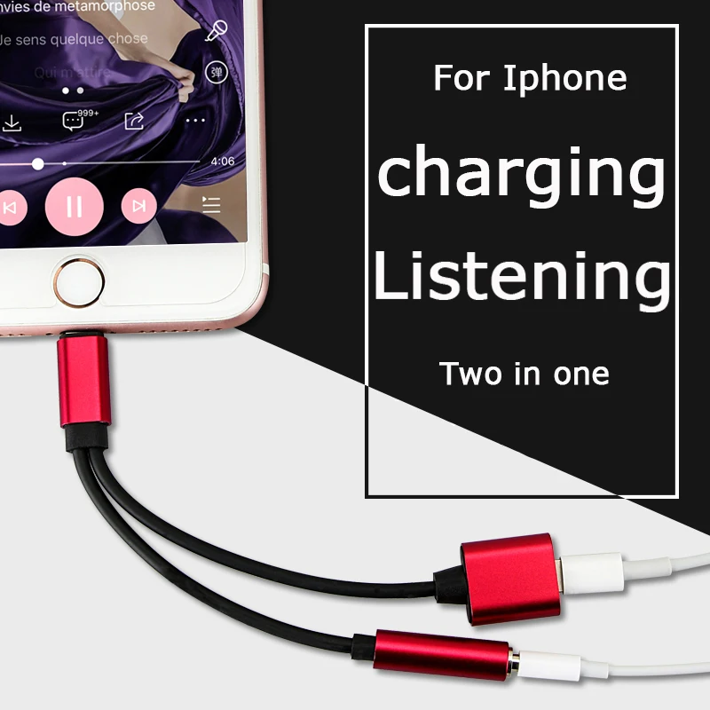 2 IN 1 Earphone Jack Aux Cable Dual USB Splitter Audio Adapter For iphone X 7 8 Plus Support Phone Call For Lightning Cable 7P
2 IN 1 Earphone Jack Aux Cable Dual USB Splitter Audio Adapter For iphone X 7 8 Plus Support Phone Call For Lightning Cable 7P