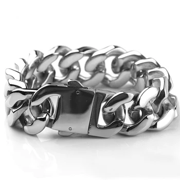 20*215mm Stainless Steel Big Wide Cuban Chain Bracelets Box Lock Gold Silver Color Miami Chain Bangles for Men Punk Rock Jewelry
20*215mm Stainless Steel Big Wide Cuban Chain Bracelets Box Lock Gold Silver Color Miami Chain Bangles for Men Punk Rock Jewelry