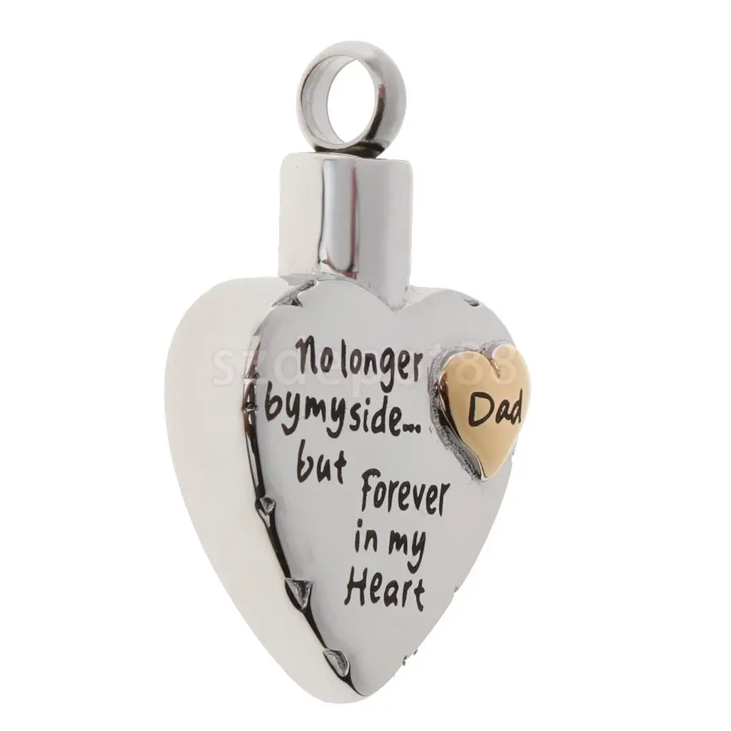 Dad Mom Son Sister Daughter Family Members Love Heart Cremation Urn Stainless Steel Pendant Forever In My Heart