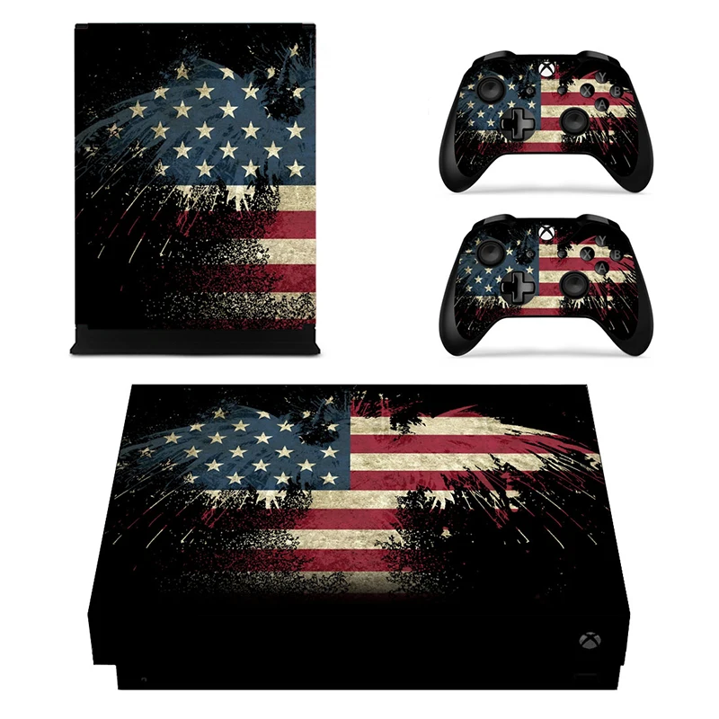 Флаг США Орел дизайн наклейки защитный чехол для xbox ONE X консоль + джойстик игровой
