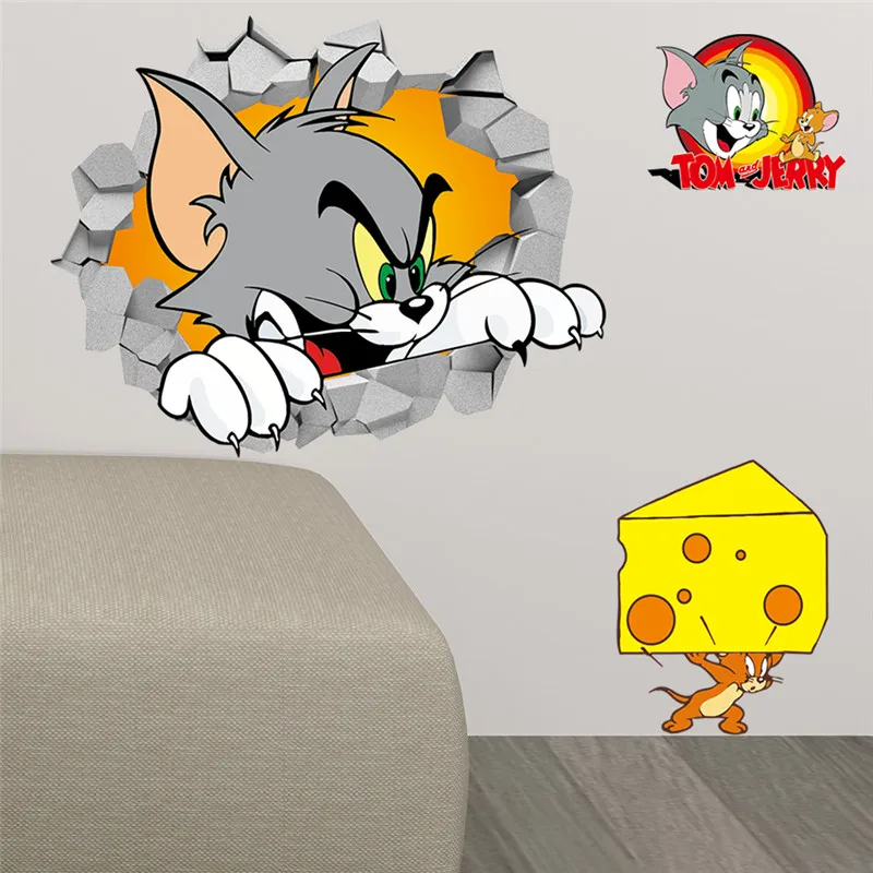 Tom Jerry 3d Broken Wall Stickers for Kids Room Cat Mouse Animals Mural Art Home Decals Movie Posters Children Gift Wall Decals
Tom Jerry 3d Broken Wall Stickers for Kids Room Cat Mouse Animals Mural Art Home Decals Movie Posters Children Gift Wall Decals