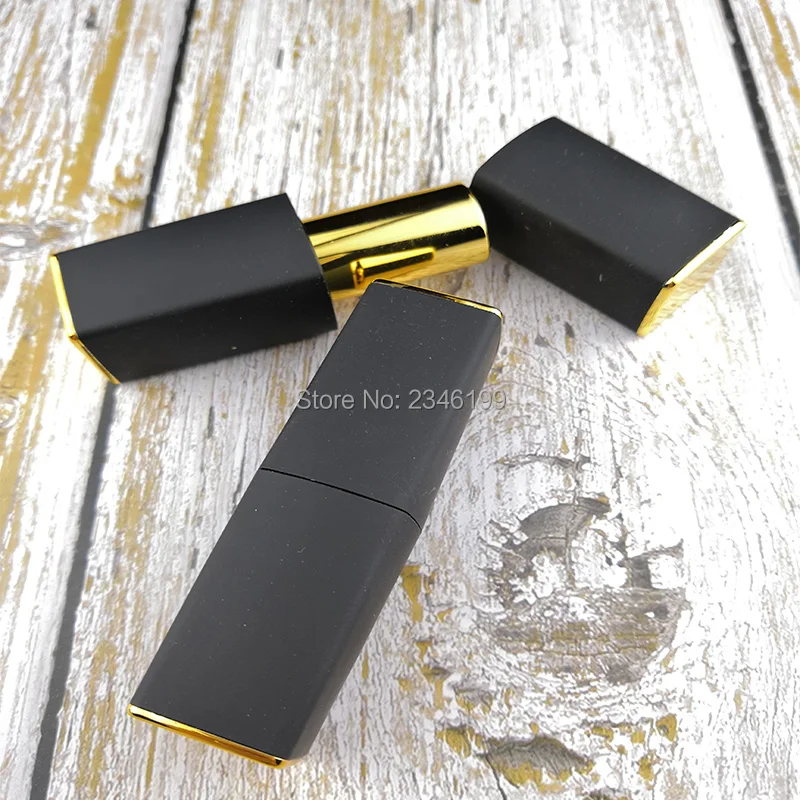 Empty Square Lipstick Tube 12.1mm Frosted Black Lipbalm Tube Bule Lipstick Container Empty Magnetic Buckle Lip Balm Tube (7)