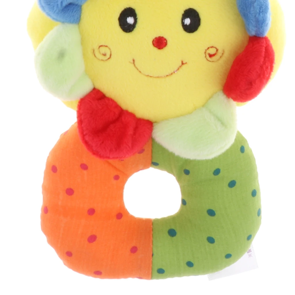 Infant Baby Plush Stuffed Rattle Ring Clutching Sensory Toys Crib Musical Shaker Handbell Jingle Bells Developmental