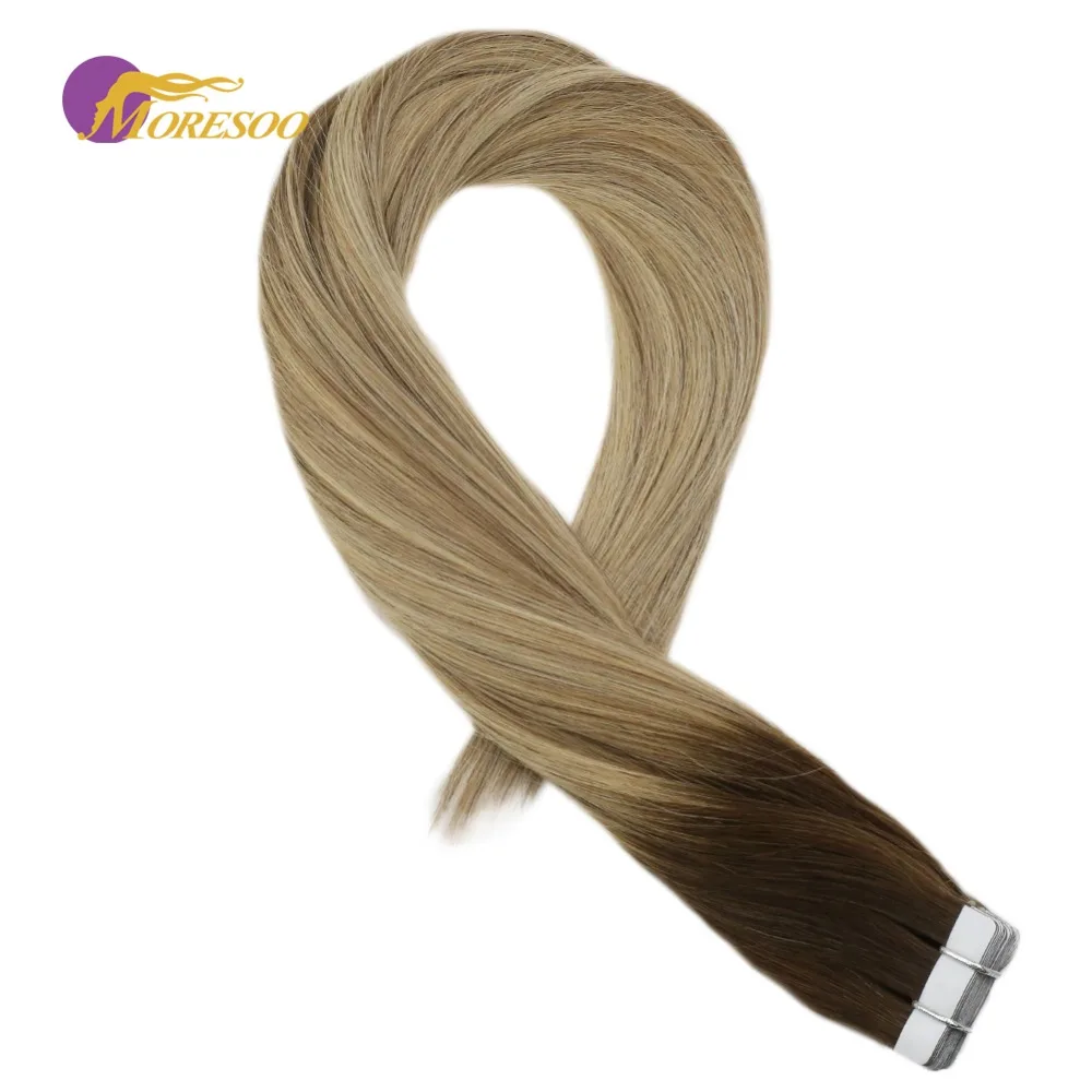 Moresoo Tape In Hair Extensions Color Brown #4 Fading to #8 Mixes with #22 Remy Brazilian Human Hair Skin Weft Hair 20PCS 50G
Moresoo Tape In Hair Extensions Color Brown #4 Fading to #8 Mixes with #22 Remy Brazilian Human Hair Skin Weft Hair 20PCS 50G