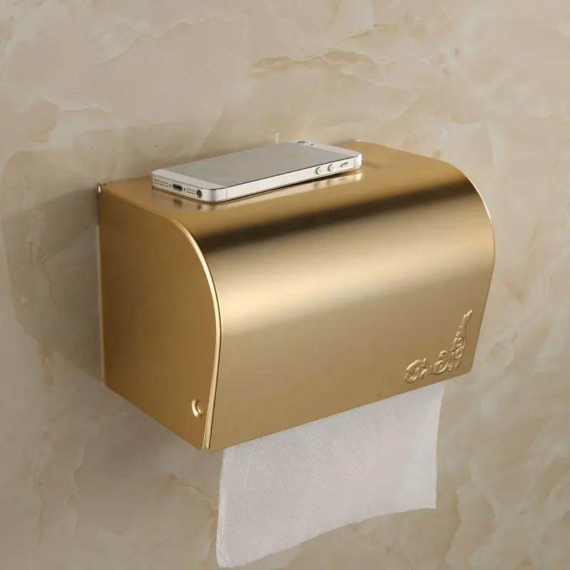 1 Pcs European Style Golden Wall Mounted Aluminum Bathroom Toilet Paper Holders Tissue Rolls Case with Cover
1 Pcs European Style Golden Wall Mounted Aluminum Bathroom Toilet Paper Holders Tissue Rolls Case with Cover