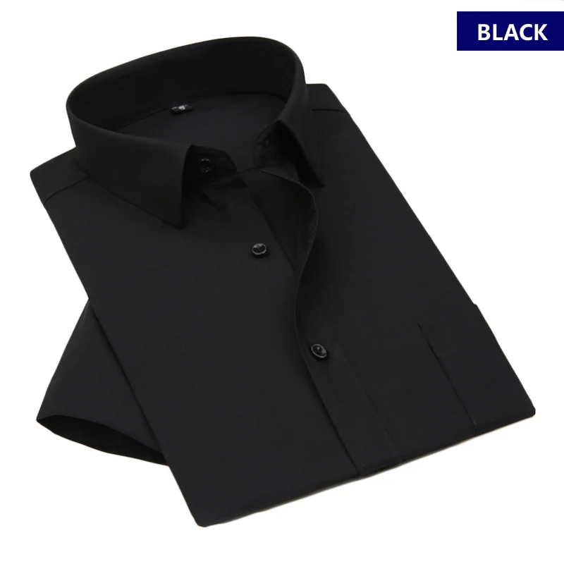 men business shirt short sleeve BLACK
