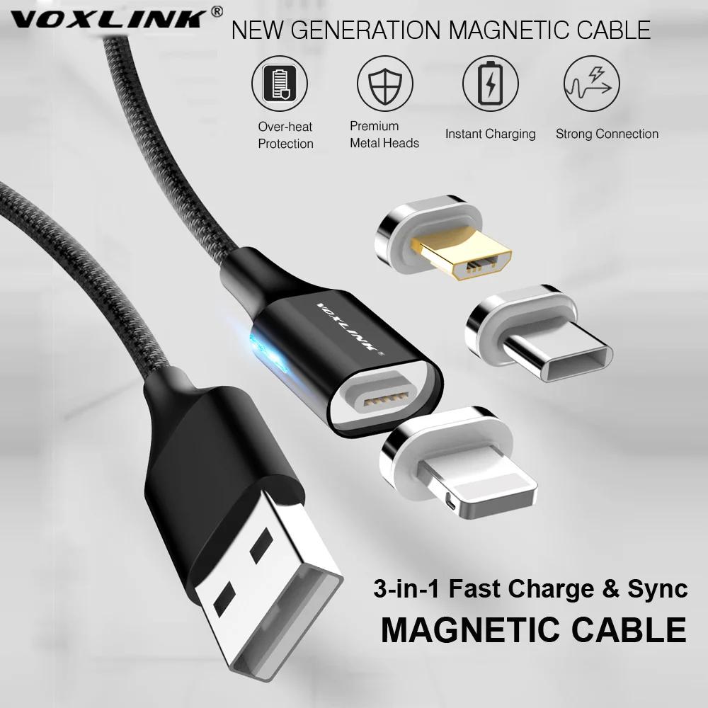 VOXLINK Magnetic Cable Micro usb Type C Fast Charging Adapter Phone Microusb Type-C Magnet Charger usb c For iphone Samsung
VOXLINK Magnetic Cable Micro usb Type C Fast Charging Adapter Phone Microusb Type-C Magnet Charger usb c For iphone Samsung