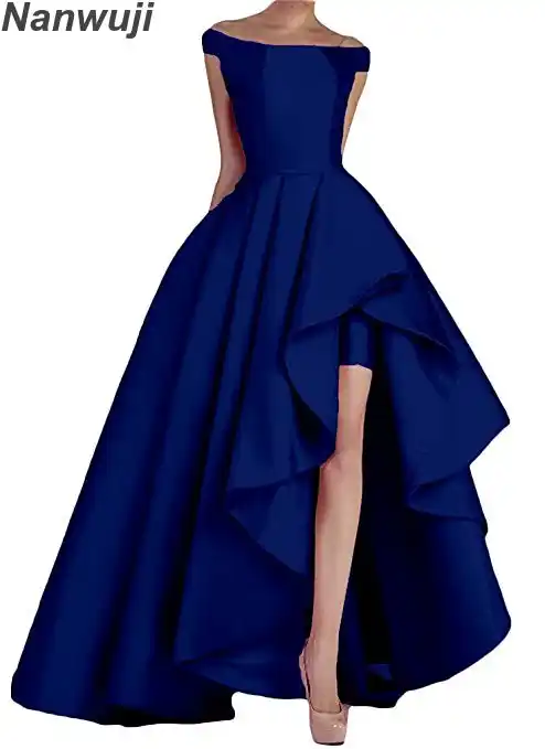 royal blue high low prom dress