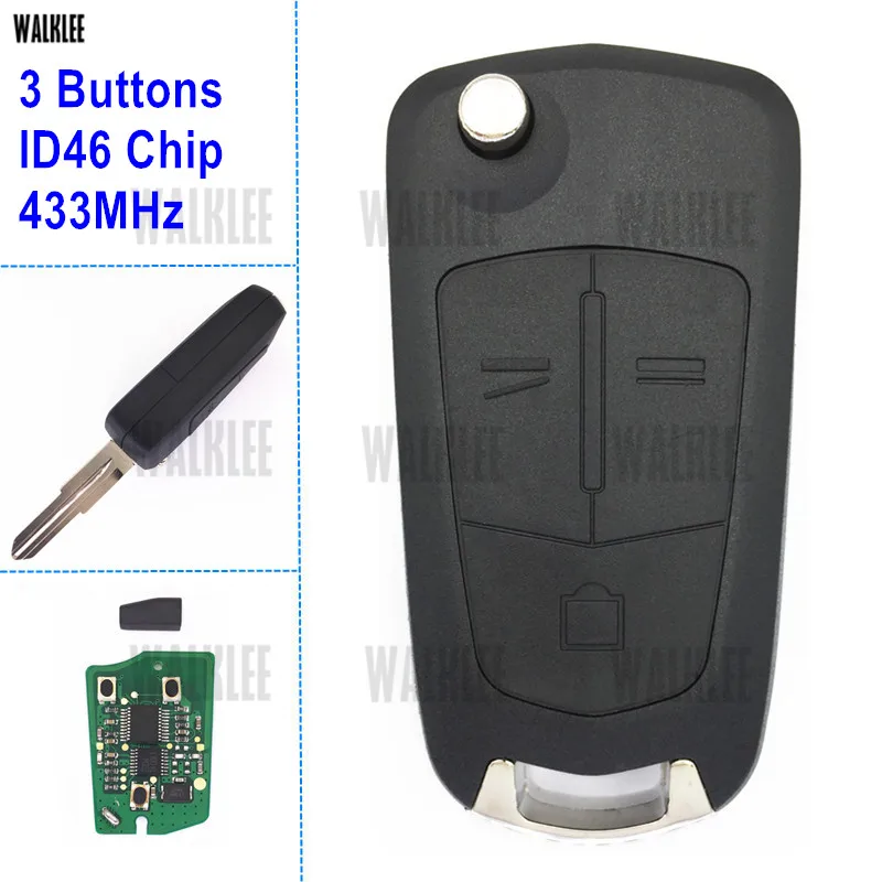 WALKLEE 3 Buttons Remote Key with ID46 Chip suit for Opel/Vauxhall Antara 2011 - 2014 Keyless Entry Transmitter
WALKLEE 3 Buttons Remote Key with ID46 Chip suit for Opel/Vauxhall Antara 2011 - 2014 Keyless Entry Transmitter