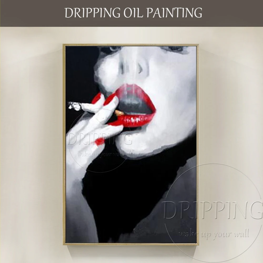 Free Shipping Hand-painted High Quality Abstract Black and White Lady Oil Painting Smoking Lady Oil Painting for Wall Decoration
Free Shipping Hand-painted High Quality Abstract Black and White Lady Oil Painting Smoking Lady Oil Painting for Wall Decoration