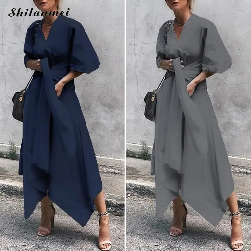 Punk Vintage Front Bowtie Long Dress Women Flare Sleeve Deep V Retro Maxi Dress White Gray Black Casual Solid Plus Size Dresses
Punk Vintage Front Bowtie Long Dress Women Flare Sleeve Deep V Retro Maxi Dress White Gray Black Casual Solid Plus Size Dresses