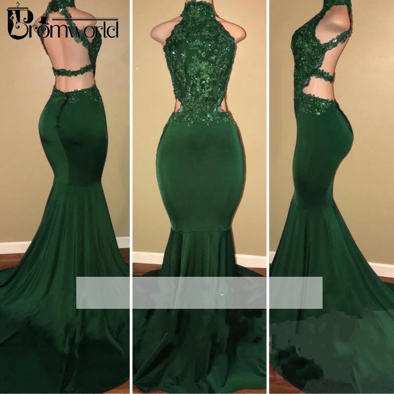 Emerald Green 2019 Prom Dresses Mermaid Halter Appliques Beaded Backless Long Prom Gown Evening Party Dress Robe De Soiree
Emerald Green 2019 Prom Dresses Mermaid Halter Appliques Beaded Backless Long Prom Gown Evening Party Dress Robe De Soiree