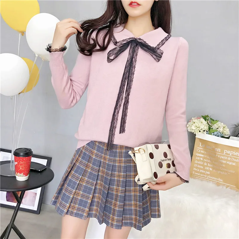 2019 Loose Patchwork Lace Soft Women Fall Fashion Knitted Sweater Pullover Pull Femme New Winter Long Sleeve Bow Korea Fashion
2019 Loose Patchwork Lace Soft Women Fall Fashion Knitted Sweater Pullover Pull Femme New Winter Long Sleeve Bow Korea Fashion