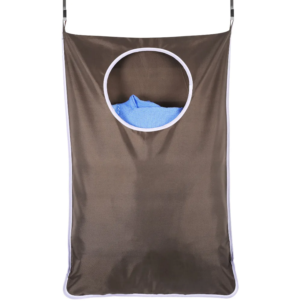 Door-Hanging Laundry Hamper Bag with 2 PCs Adjustable Stainless Steel Door Hooks and Suction Cup
Door-Hanging Laundry Hamper Bag with 2 PCs Adjustable Stainless Steel Door Hooks and Suction Cup